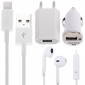 Ucall-อุปกรณ์-4-in-1-(EU-Plug+Car-Charger+USB-Cable+Stereo-Headset)-สำหรับ-iPhone-6/6-Plus,5/5S/5C(สีขาว)